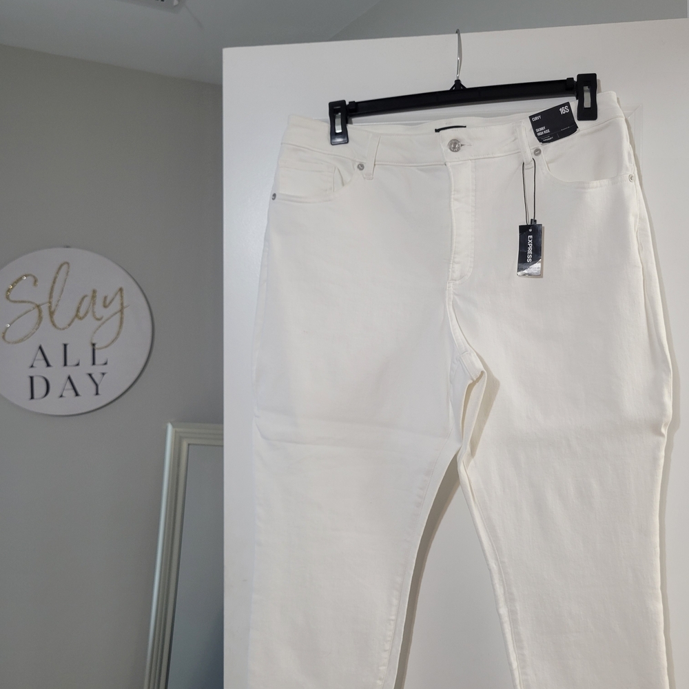 Express Women's Cream Skinny Jeans